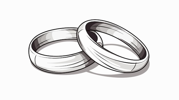 Vector elegant wedding ring line art style vector illustration