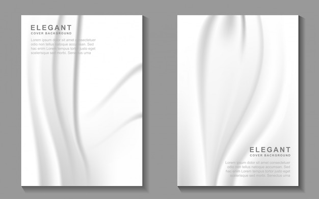 Elegant white fabric cover poster background template