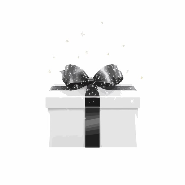 Vector elegant white gift box with magical effect vector illustration