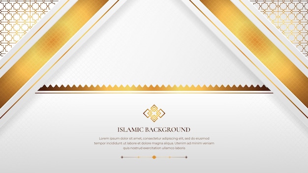 Elegant White and Golden Arabic Islamic Ornamental Background Islamic Border and Decorative Islamic