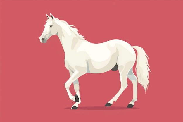 Vector elegant white horse illustration