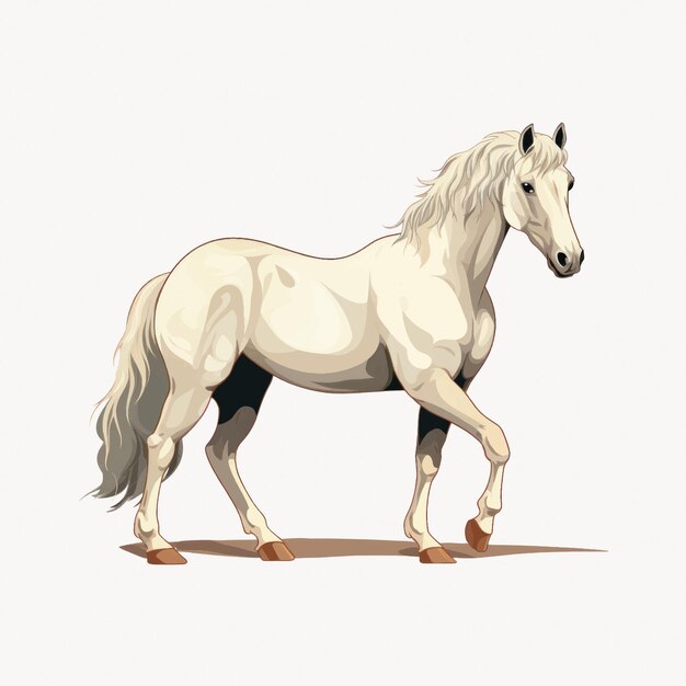 Vector elegant white horse illustration