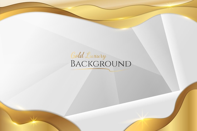 Elegant white overlap gold shade background with line golden elements Realistic luxury paper cut style 3d modern concept vector illustration for designxDxA