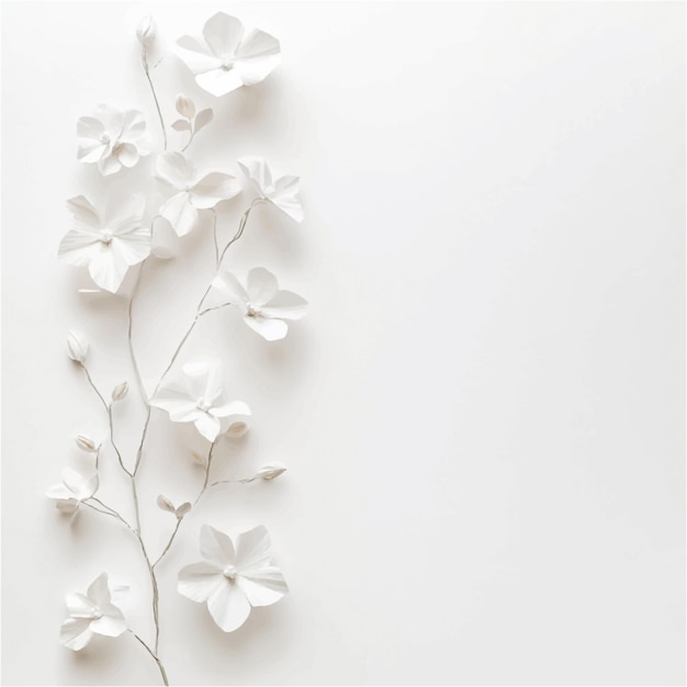 Elegant White Paper Flowers A Delicate Symphony of Origami Artistry in Monochromatic Simplicity