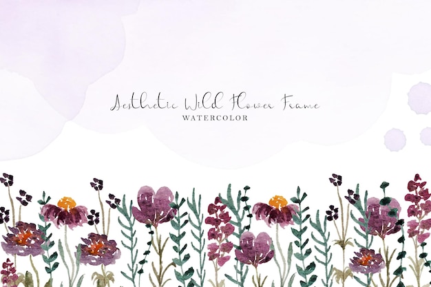 Vector an elegant wild flower frame background watercolor