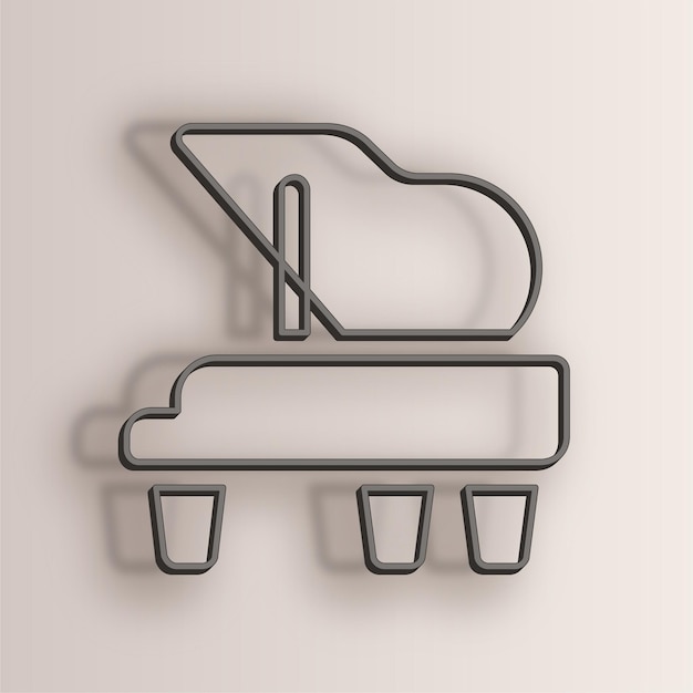 Vector elegant wire effect piano icon with antique white background