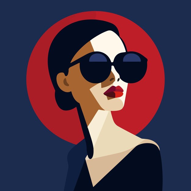 Vector elegant woman flat illustration vector