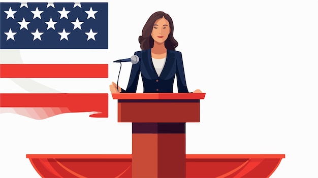 Vector elegant woman on podium usa presidents day design