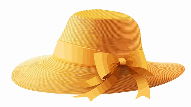 Elegant Womens Beach Hat with Ribbon Vector Illustration