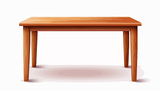 Vector elegant wooden dining table on white background