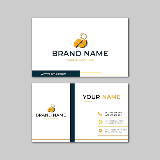 elegant yellow and white modern business card design