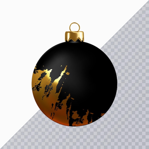 Elegante black christmas ball with abstract pattern isolated on white Vector illustration