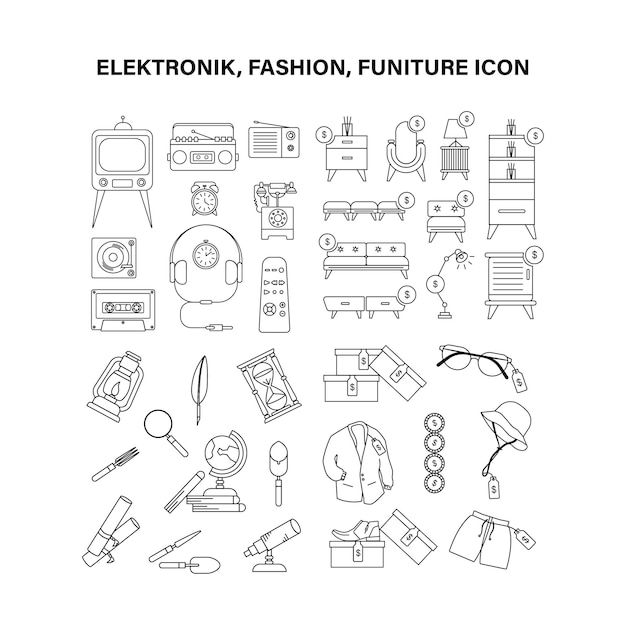 elektronik fashion furniture icon