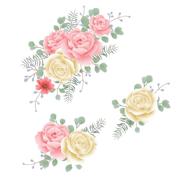 element of a watercolor rose wreath