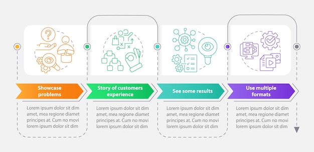 Elements of case study rectangle infographic template