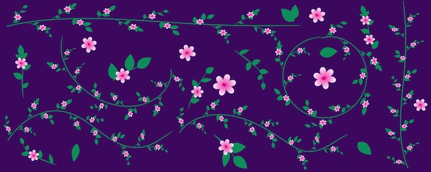 Elements of floral ornament floral ornament plants flowers branches background wallpaper