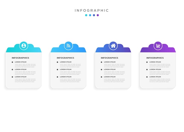 Elements for infographics presentation and chart steps or processes options number workflow