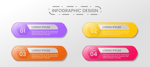 Elements for infographics template steps or presentation andoptions number template design