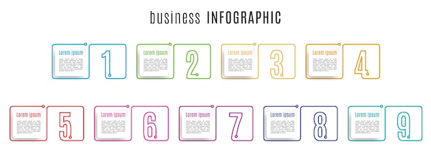 Elements set numbers infographic template