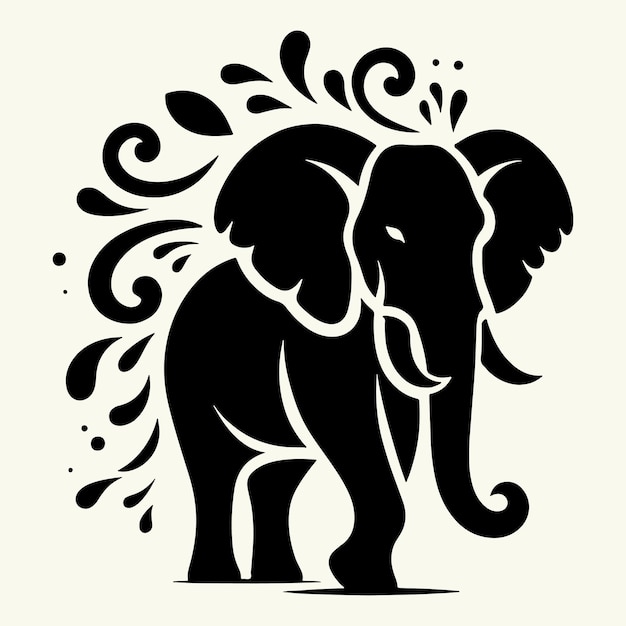 Elephant Animal Silhouette Vector Illustration Design