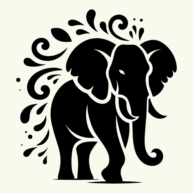 Vector elephant animal silhouette vector illustration design