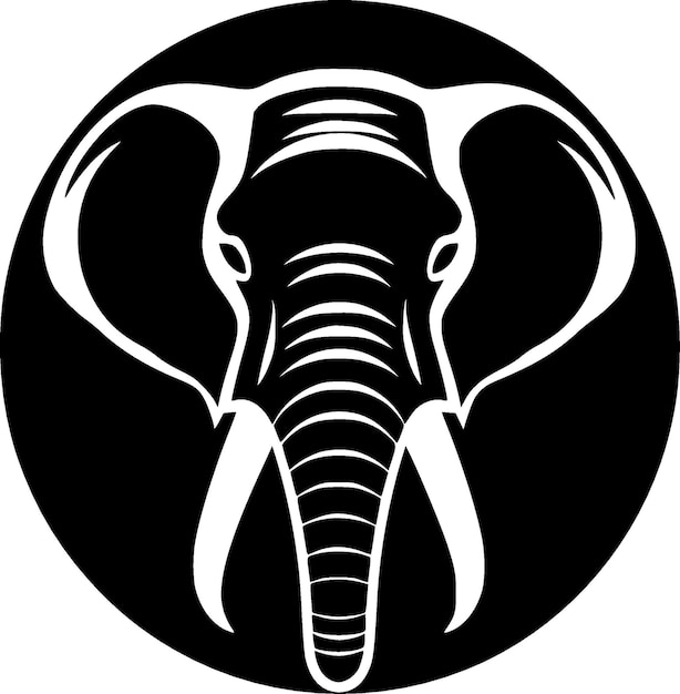 Elephant Black and White Isolated Icon Vector illustration