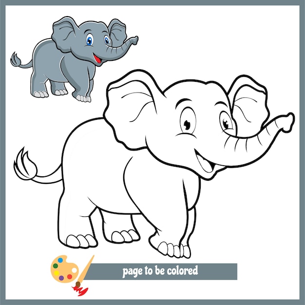 Elephant cartoon coloring pictures 1