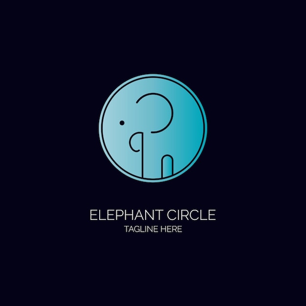 Elephant circle logo icon template design for brand or company and other