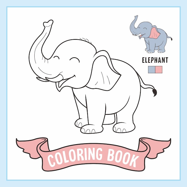 Elephant coloring pages book