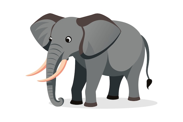 Elephant continuous vector illustration on white background