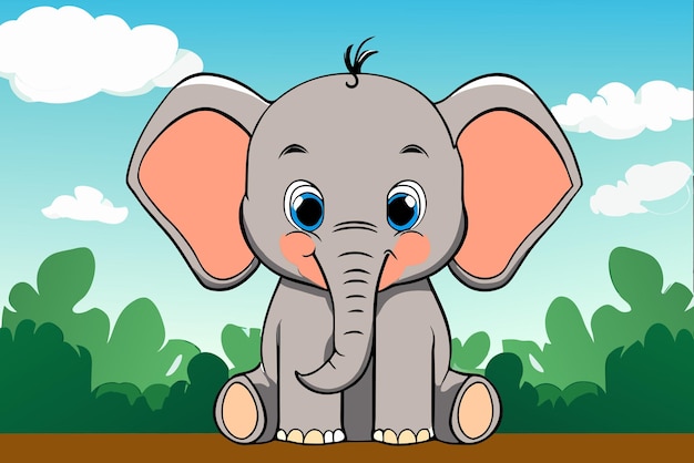 elephant cute background is tree