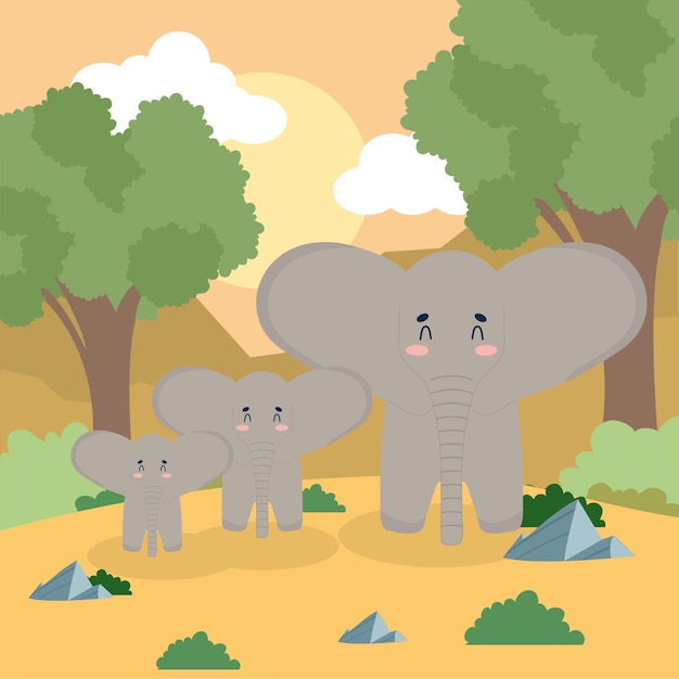 Elephant family card