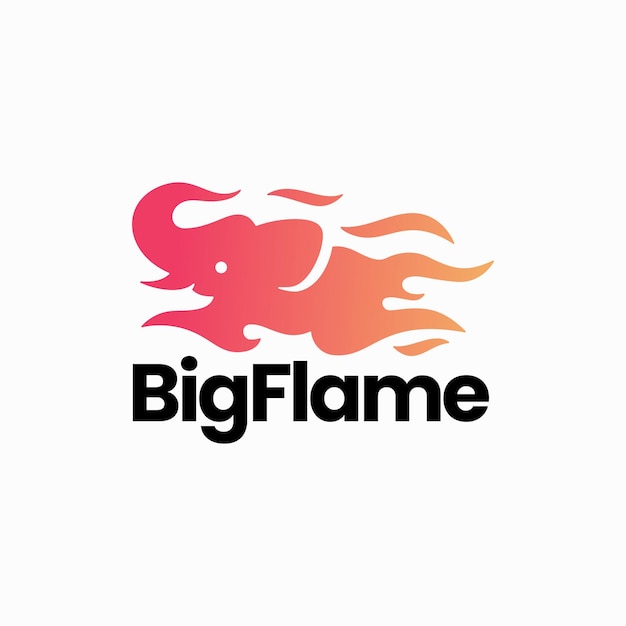 Elephant fire flame jumping Logo vector Icon Illustration