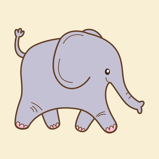 Elephant Flat Design Clipart