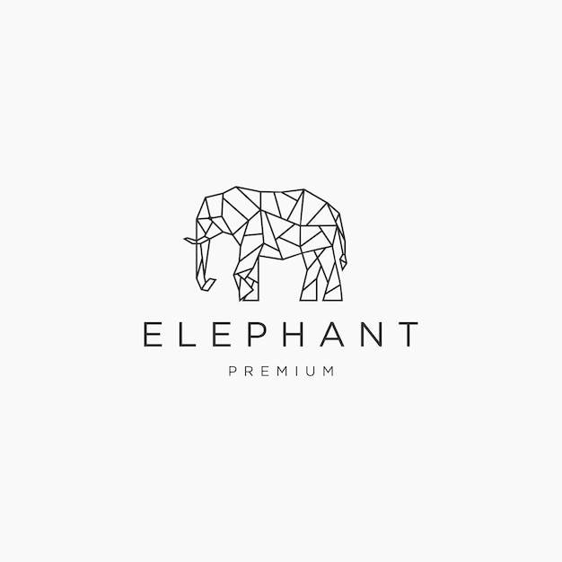 Elephant geometric logo icon design template