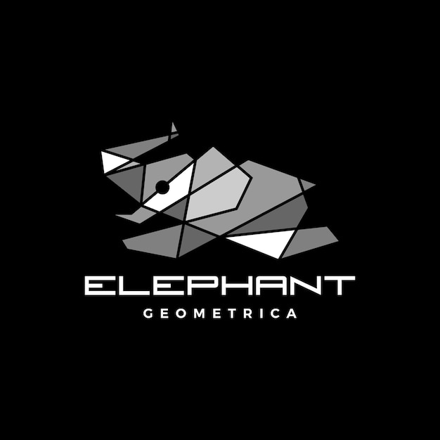 Elephant Geometric Polygonal Jumping Logo vector Icon Illustration