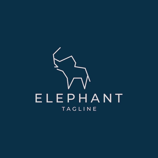 Elephant geometric polygonal logo vector icon design template