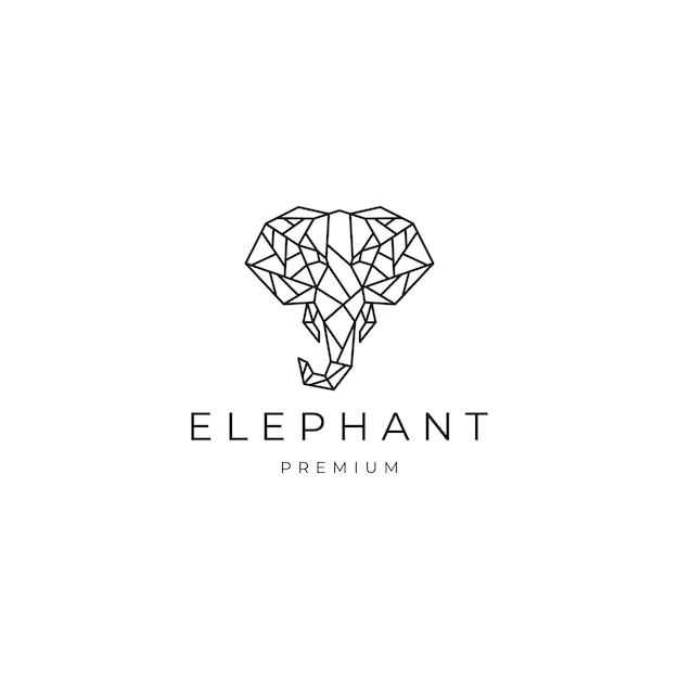 Elephant geometric polygonal logo vector icon design template