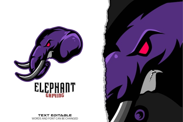 Elephant girl esport logo premium vector