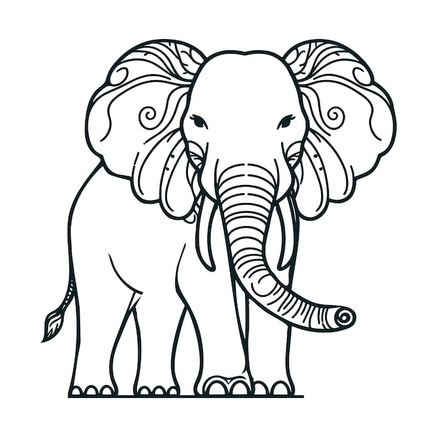 Elephant hand drawn vector illustrations