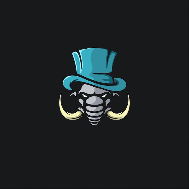 elephant hat magic design ilustration