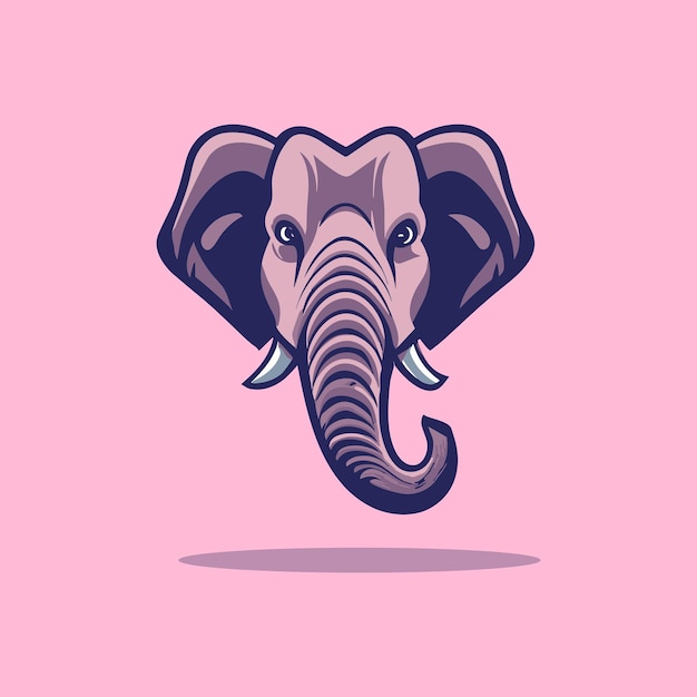 Elephant head face graphic vector illustration