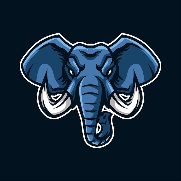 Elephant Head Mascot Cartoon Illustration