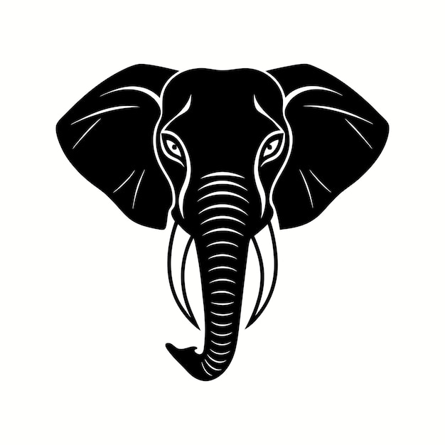 Elephant head silhouette logo or vector file