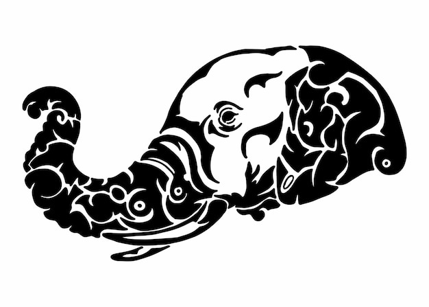 Elephant Head Tattoo Design