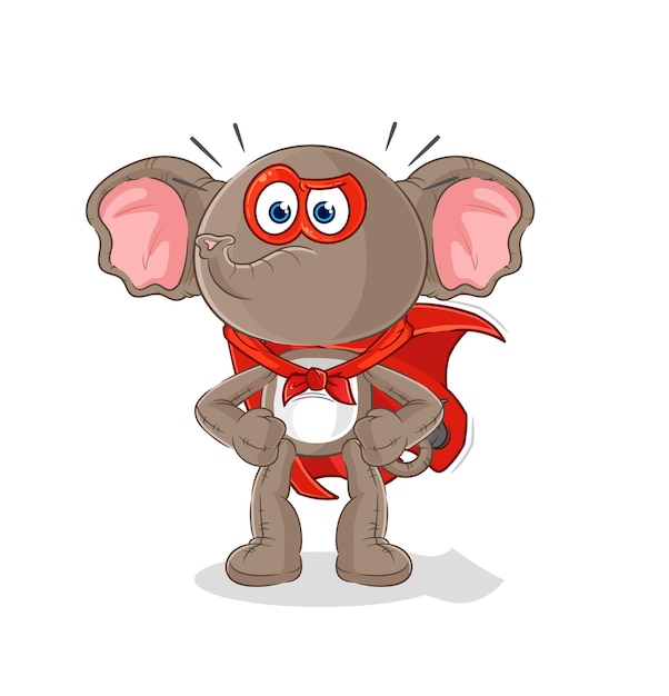 Elephant heroes vector cartoon character