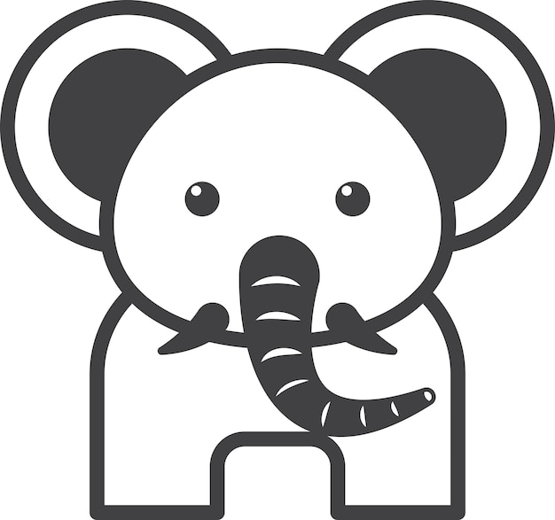 Elephant illustration in minimal style