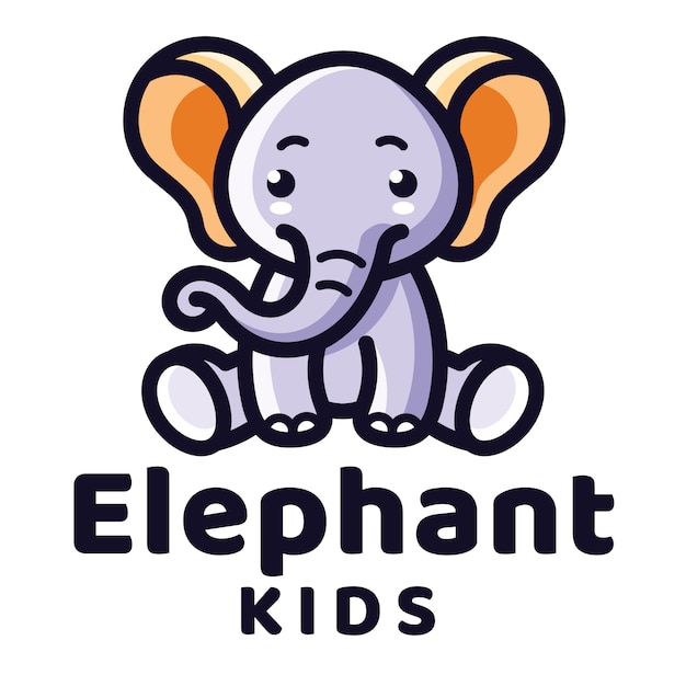 Elephant Kids Logo Template