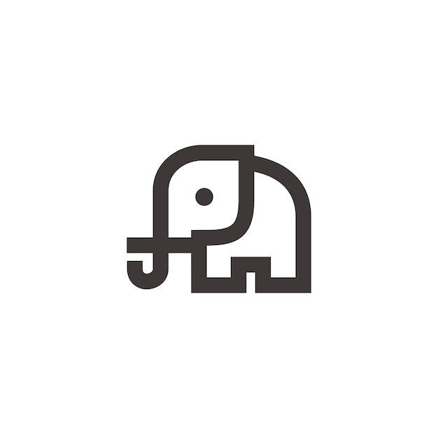 Elephant line art logo