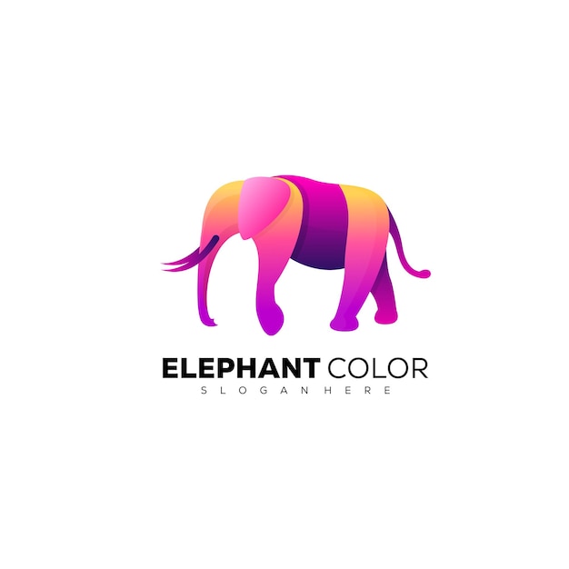 Elephant logo colorful design gradient template